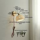 Helnys Ceramic Vintage LED Wall Light Bathroom Round Design Pull Chain Bedside Lamp