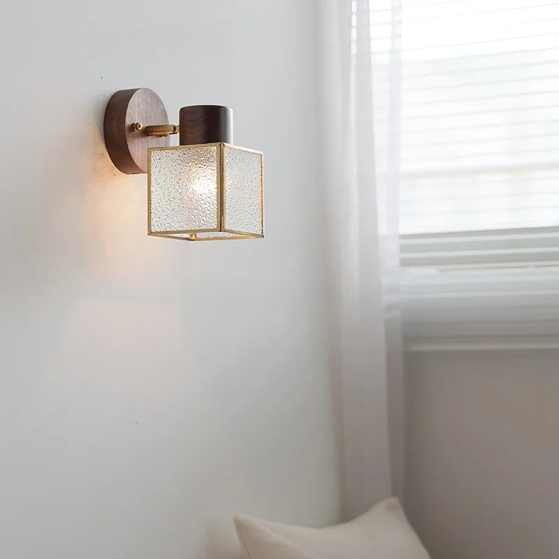 Helnys Modern LED Glass Wall Light for Bathroom Bedroom Mirrors