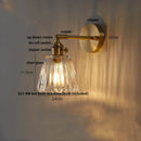 Helnys Clear Glass Up Down Rotate LED Wall Lights with Copper Knob Switch