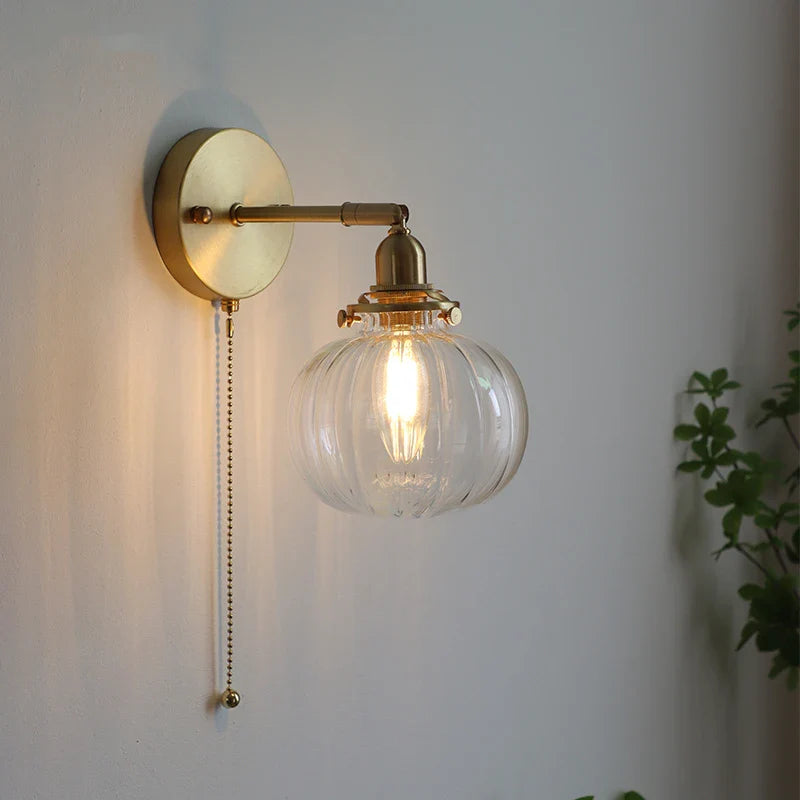 Helnys Glass Ball Wall Sconce Modern Nordic Lighting for Bedroom and Bathroom