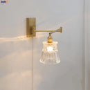 Helnys Glass LED Wall Sconce Adjustable Arm Bedroom Living Room Lamp