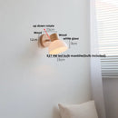 Helnys Amber Glass LED Wall Sconce Wood Pull Chain Switch Stair Light