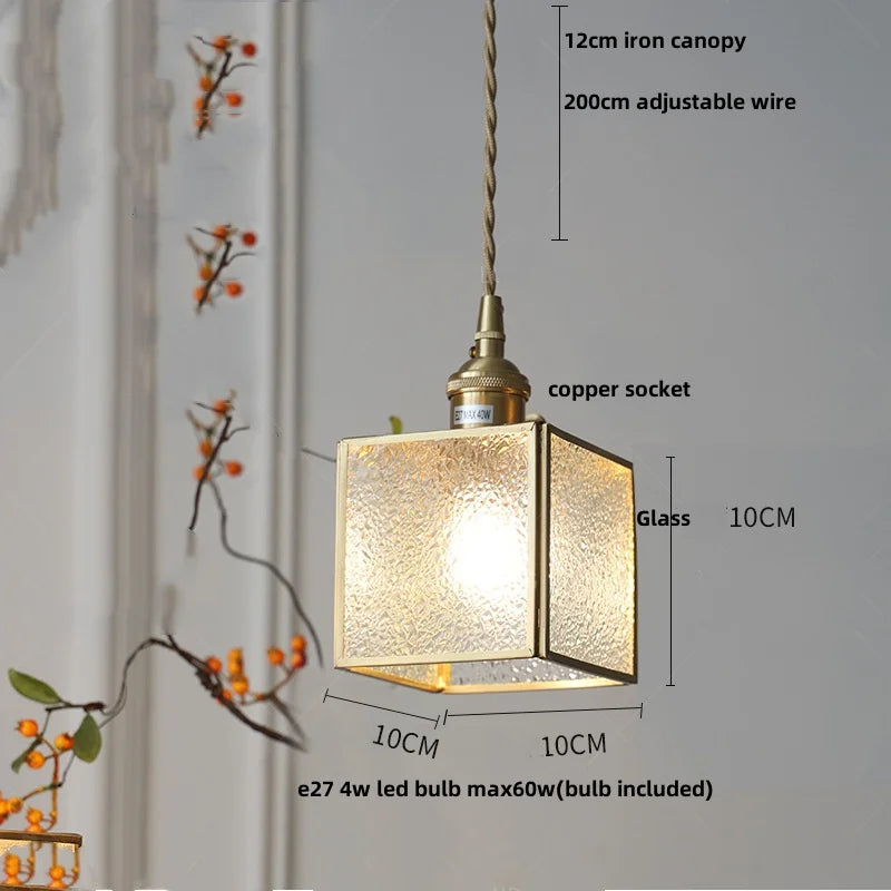 Helnys Blue Glass LED Pendant Light - Nordic Modern Hanging Lamp
