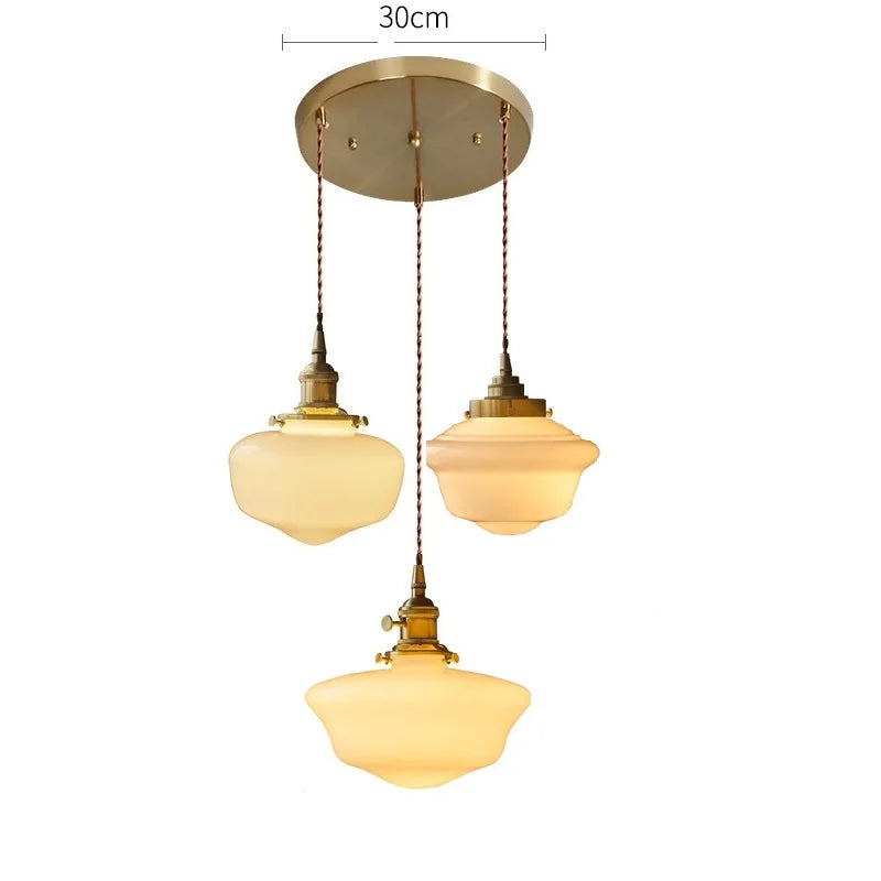 Helnys White Glass LED Pendant Lamp for Bathroom Bedroom Living Room