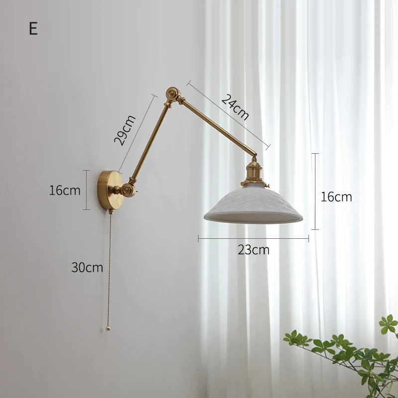 Helnys Copper Swing Arm LED Wall Sconce Up Down Nordic Modern Wandlamp