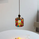 Helnys Glass LED Pendant Light Fixture with Walnut Wood and Copper Finish