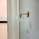 Helnys Clear Glass Pull Chain Wall Light - Modern Balcony Sconce