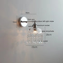 Helnys Modern Crystal LED Wall Sconce Silver Iron Bedroom Living Room Lamp