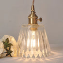 Helnys Clear Glass LED Pendant Light Fixture with Copper Knob Switch