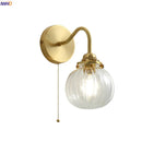 Helnys Modern Copper Wall Sconce with Glass Ball, LED Lights Fixtures