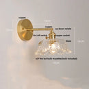 Helnys Glass LED Wall Light Fixture Modern Rotate Clear Glass Bedside Lamp
