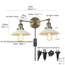 Helnys Industrial Vintage Bronze LED Wall Lamp, 2 Heads Clear Glass Stair Light