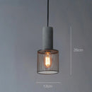 Helnys Industrial Pendant Light Cement Metal Lampshade Nordic Hanging Lamp LED