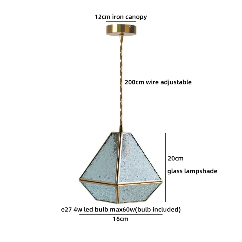 Helnys Adjustable LED Glass Pendant Lights Industrial Decor for Hallway & Restaurant