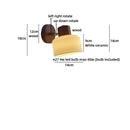 Helnys Wood Cream Glass Wall Lamp for Living Room & Bathroom