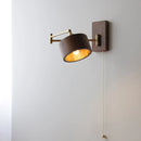 Helnys LED Wall Sconce Lamp Walnut Ash Wood with Pull Chain Switch