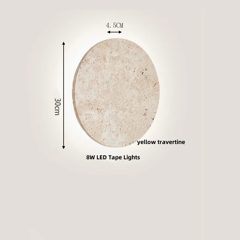 Helnys Yellow Travertine LED Wall Light for Aisle, Study, Porch, Ambiance Lighting