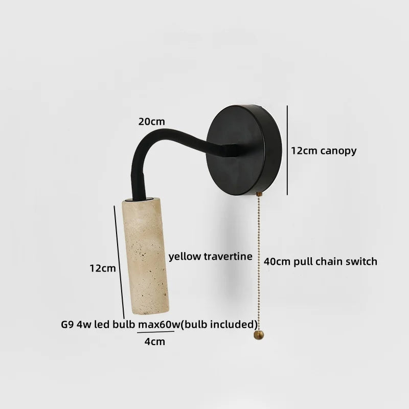 Helnys LED Wall Light Yellow Stone Wood Modern Nordic Lamparas