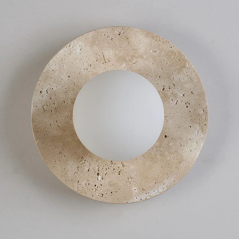 Helnys LED Travertine Glass Wall Lamp Yellow Room Decoration Light