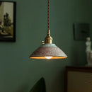 Helnys Ceramic Pendant Light with Knob Switch & LED Copper Finish