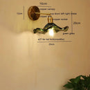 Helnys Green Glass Copper LED Wall Sconce with Pull Chain - Nordic Modern Wandlamp