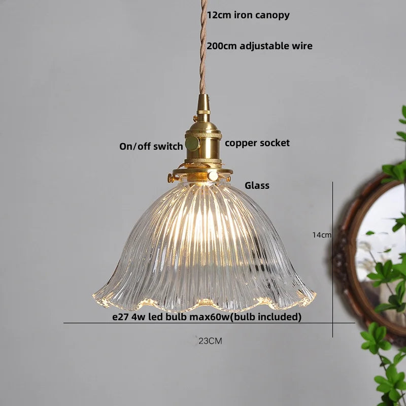 Helnys Modern Glass LED Pendant Light Fixture for Home Decor