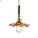 Helnys LED Pendant Lights Amber Glass Walnut Wood Nordic Modern Hanging Lamp