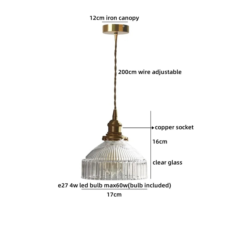 Helnys Crystal Glass LED Pendant Lights - Japan Style Hanging Lamp Fixtures