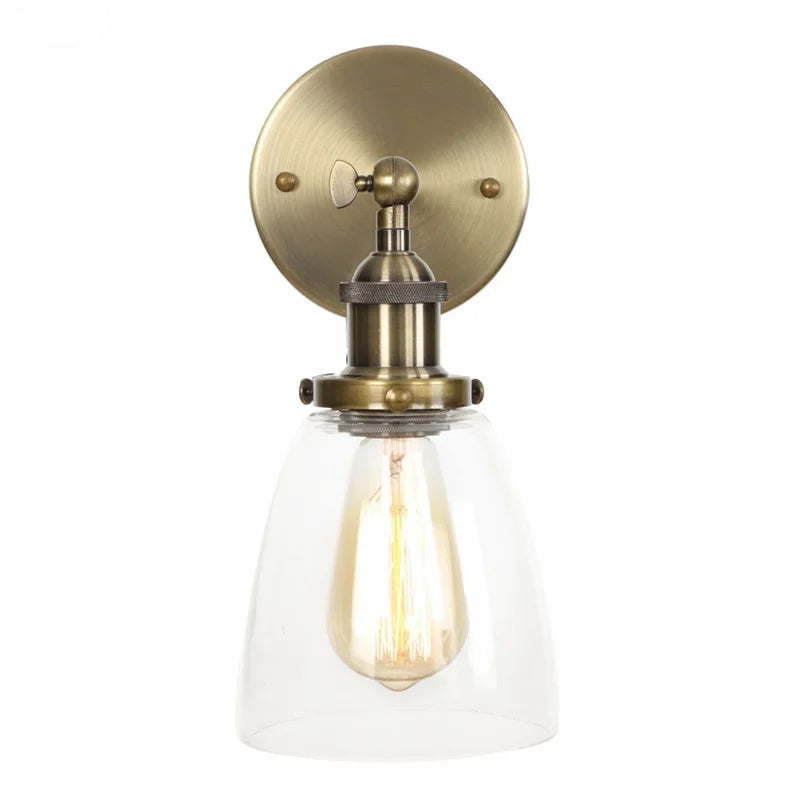 Helnys LED Wall Lamp Single Arm Glass Iron Vintage Retro Stair Light