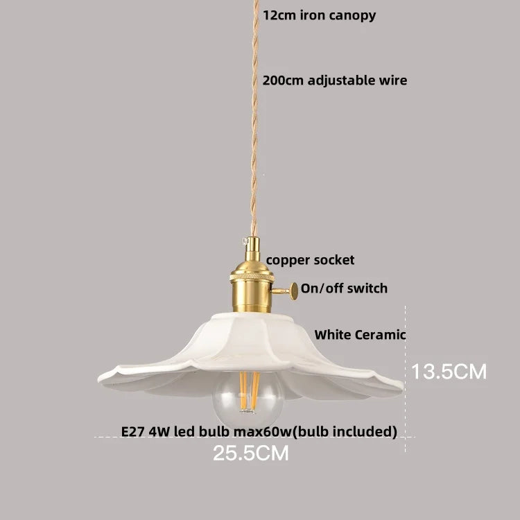 Helnys Nordic LED Pendant Lights Living Room Coffee Flower Hanging Lamp