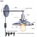 Helnys Loft LED Wall Lamp With Gold Pull Chain Switch - Industrial Vintage Design