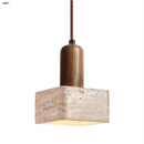 Helnys Nordic LED Pendant Lamp Adjustable Wood Hanging Light