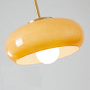 Helnys Copper Bauhaus LED Pendant Light with Orange Glass