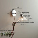 Helnys Clear Glass LED Wall Lamp Pull Chain Switch Up Down Rotatable Stair Light Fixtures