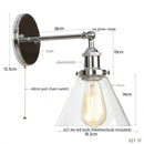 Helnys Loft LED Wall Lamp with Pull Chain Switch