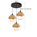 Helnys 50CM Rattan Flower Pendant Lamp LED Indoor Hanging Light Nordic Modern