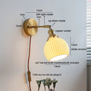 Helnys Nordic LED Wall Light Ceramic Bedroom Stair Lamp