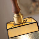 Helnys Vintage Flower LED Pendant Light Japan Style Walnut Wood Glass Hanging Lamp