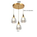 Helnys Wood LED Pendant Lamp Nordic Copper Glass Hanging Light