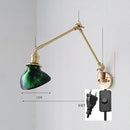 Helnys Ceramic Copper LED Wall Lamp, Adjustable Swing Arm Wall Light
