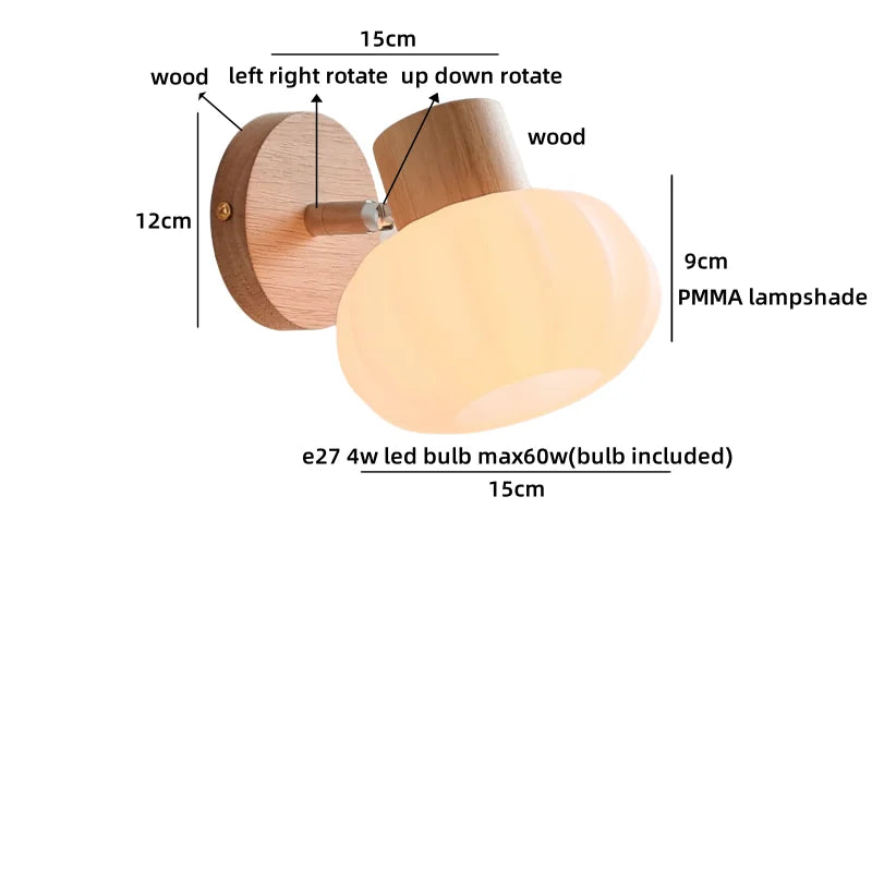 Helnys Amber Glass LED Wall Lamp Sconce for Stair, Living Room, and Makeup Mirror