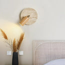 Helnys Stone Wood LED Wall Sconce, Rotatable Up Down Interior Stair Light