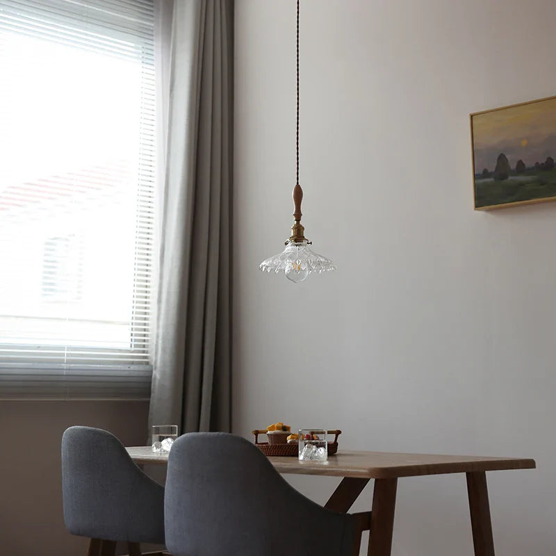 Helnys Clear Glass LED Pendant Lights Modern Hanging Lamp for Home Decor