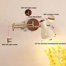 Helnys Modern Wood Swing Arm Wall Lamp with Pull Chain Switch