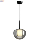 Helnys Gray Glass LED Pendant Lights 5w Modern Hanging Lamp for Home Decor