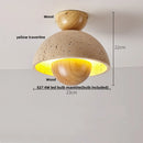 Helnys Yellow Cave Stone LED Ceiling Light Fixture Vintage Loft Ceiling Lamp