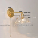 Helnys Glass LED Wall Light Fixture Modern Rotate Clear Glass Bedside Lamp