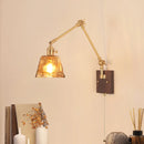 Helnys LED Rotatable Wall Lamp Fixture with Wood Design & Pull Chain Switch