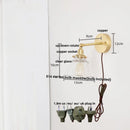 Helnys Modern Clear Glass Wall Lights with Pull Chain Switch