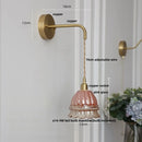 Helnys Amber Glass LED Wall Light with Pull Chain Switch